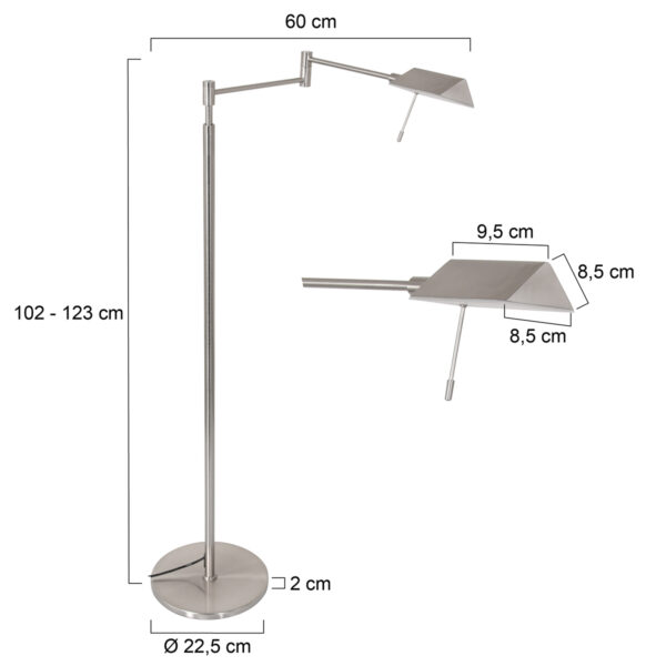 Steinhauer Retina vloerlamp - dimbaar - ingebouwd LED - 2200-3000K - 1000L - 10W - staal - Image 6