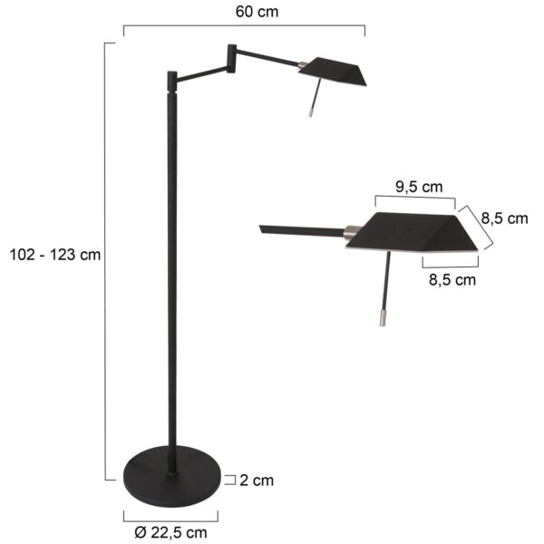 Steinhauer Retina vloerlamp - dimbaar - ingebouwd LED - 2200-3000K - 1000L - 10W - zwart - Image 5