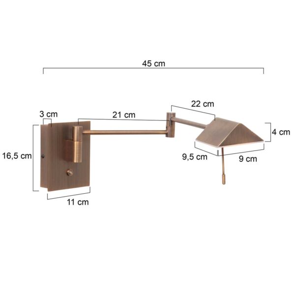 Steinhauer Retina wandlamp – Draai- en/of kantelbaar – Ingebouwd (LED) – brons - Afbeelding 6