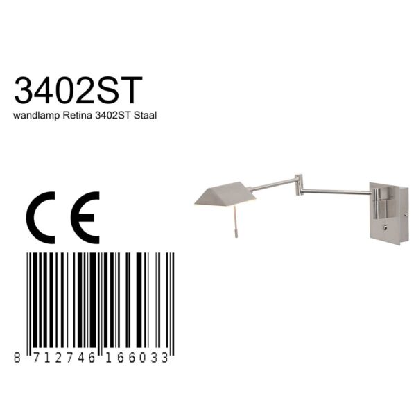 Steinhauer Retina wandlamp – Draai- en/of kantelbaar – Ingebouwd (LED) – staal - Image 6