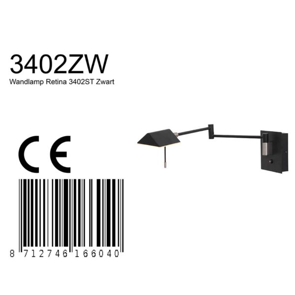 Steinhauer Retina wandlamp – Draai- en/of kantelbaar – Ingebouwd (LED) – zwart - Image 6