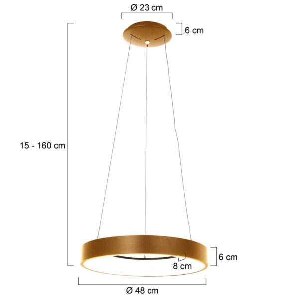 Steinhauer Ringlede hanglamp - ring - ingebouwd LED - ⌀48 cm - goud - Image 5