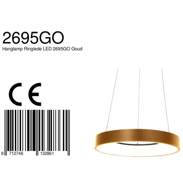Steinhauer Ringlede hanglamp - ring - ingebouwd LED - ⌀48 cm - goud - Image 6