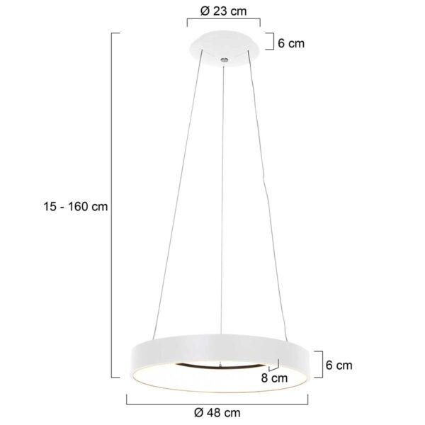 Steinhauer Ringlede hanglamp - ring - ingebouwd LED - ⌀48 cm - wit - Image 7
