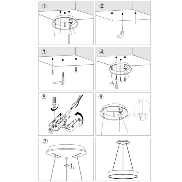 Steinhauer Ringlede hanglamp - ring - ingebouwd LED - ⌀48 cm - wit - Image 9
