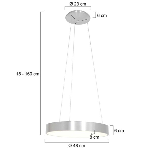 Steinhauer Ringlede hanglamp - ring - ingebouwd LED - ⌀48 cm - zilver - Image 7