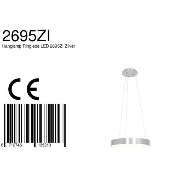 Steinhauer Ringlede hanglamp - ring - ingebouwd LED - ⌀48 cm - zilver - Image 8