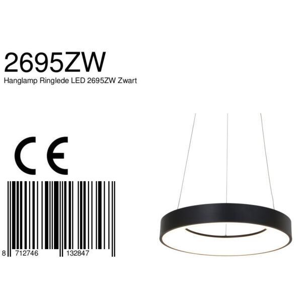 Steinhauer Ringlede hanglamp - ring - ingebouwd LED - ⌀48 cm - zwart - Image 8