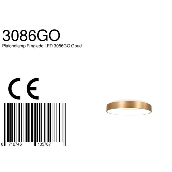 Steinhauer Ringlede plafondlamp - rond - ingebouwd LED - Ø 30 cm - 2700K - goud - Image 6