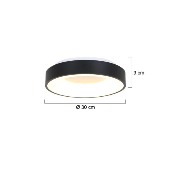 Steinhauer Ringlede plafondlamp - rond - ingebouwd LED - Ø 30 cm - 2700K - zwart - Image 6