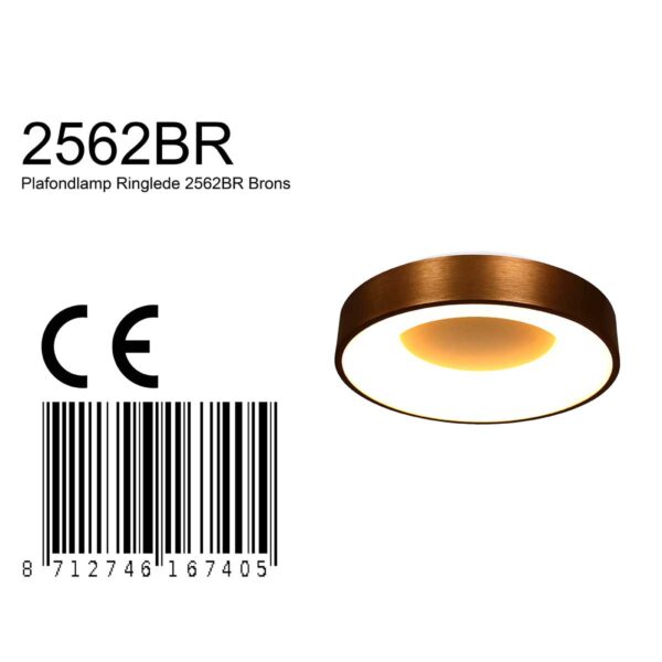 Steinhauer Ringlede plafondlamp – ø 38 cm – Niet verstelbaar – Ingebouwd (LED) – brons en wit - Image 7