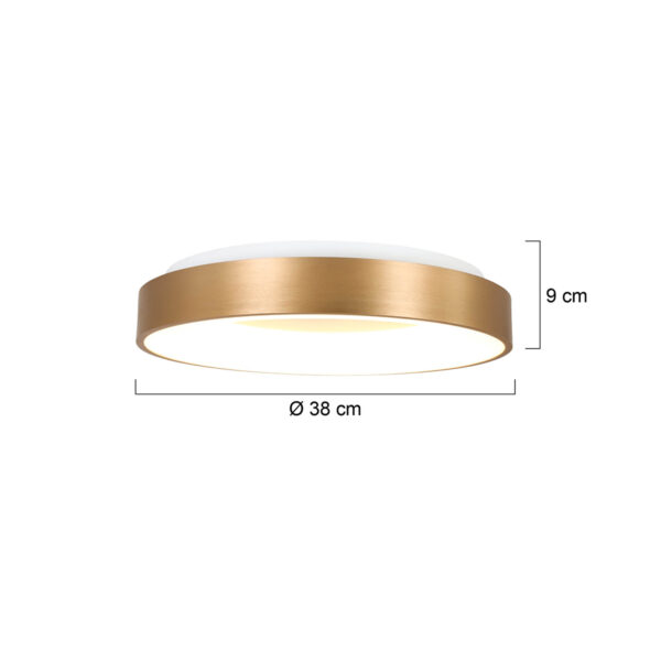 Steinhauer Ringlede plafondlamp - ring | ingebouwd LED -  Ø 38 cm - goud - Image 6