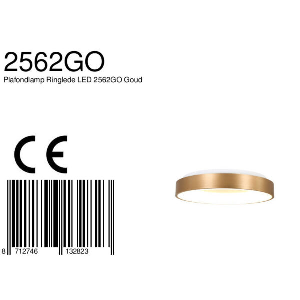 Steinhauer Ringlede plafondlamp - ring | ingebouwd LED -  Ø 38 cm - goud - Image 7