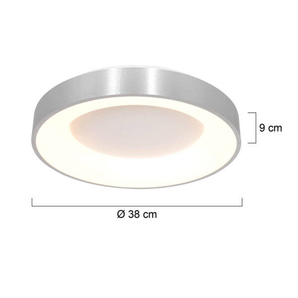 Steinhauer Ringlede plafondlamp - ingebouwd LED - Ø38 cm - Metaal en kunststof - zilver - Image 7