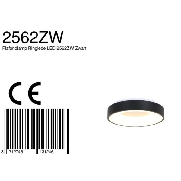 Steinhauer Ringlede plafondlamp - rond - ingebouwd LED - Ø 38 cm - 2800K - zwart - Image 8