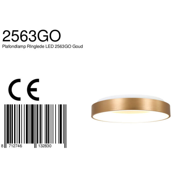 Steinhauer Ringlede plafondlamp - ring - ingebouwd LED - Ø 48 cm - goud - Image 7