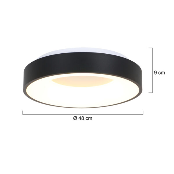 Steinhauer Ceiling and Wall moderne plafondlamp groot - Ø 48 cm - ingebouwd LED - 2800K - zwart - Image 7