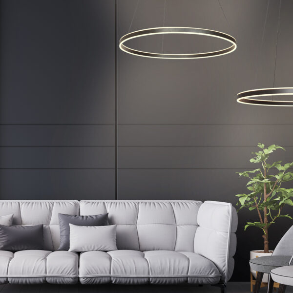 Steinhauer Ringlux hanglamp – ø 100 cm – In hoogte verstelbaar – Ingebouwd (LED) – zwart - Image 2