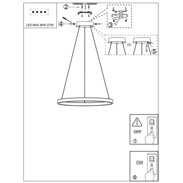 Steinhauer Ringlux hanglamp – ø 100 cm – In hoogte verstelbaar – Ingebouwd (LED) – zwart - Image 8
