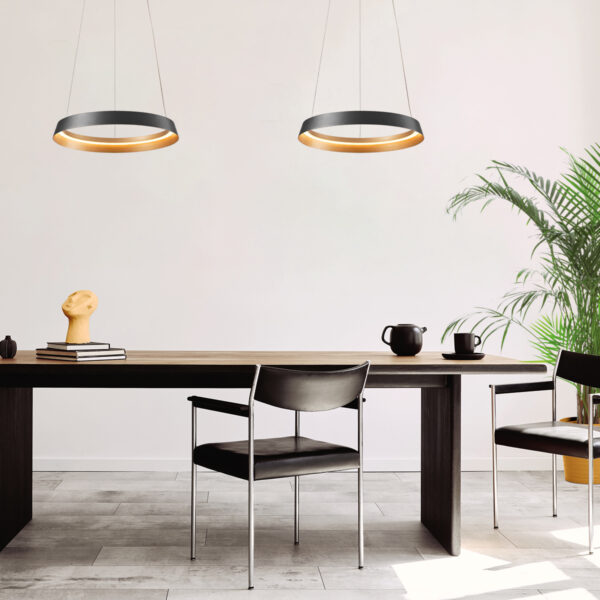Steinhauer Ringlux hanglamp –– goud en zwart - Image 2