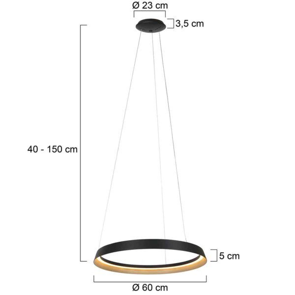 Steinhauer Ringlux hanglamp –– goud en zwart - Image 6