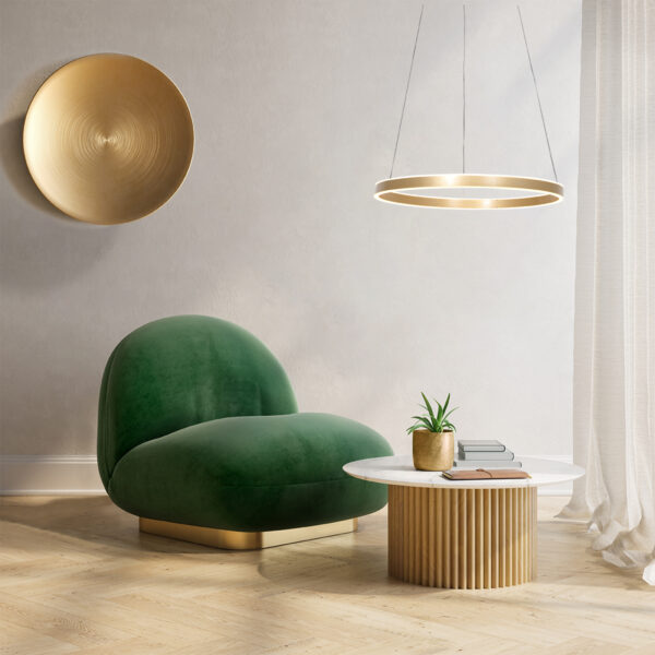 Steinhauer Ringlux hanglamp – ø 60 cm – In hoogte verstelbaar – Ingebouwd (LED) – goud - Image 2