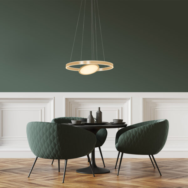 Steinhauer Ringlux hanglamp – ø 60 cm – In hoogte verstelbaar – Ingebouwd (LED) – goud - Image 3