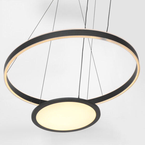 Steinhauer Ringlux hanglamp – ø 60 cm – In hoogte verstelbaar – Ingebouwd (LED) – zwart - Image 11
