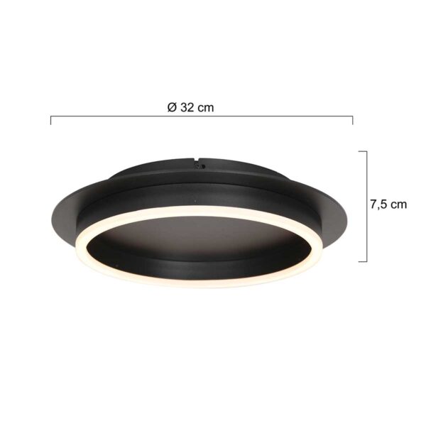 Steinhauer Ringlux plafonnieres – ø 32 cm – Ingebouwd (LED) – zwart - Image 6