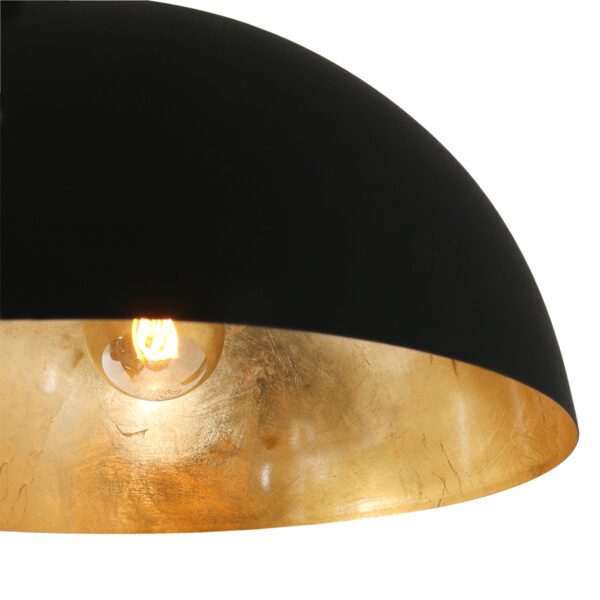 Steinhauer Semicirkel hanglamp - tweelichts - E27 - Ø35 cm - 115 cm breed - zwart met goud - Image 4