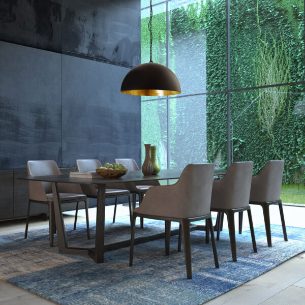 Steinhauer Semicirkel hanglamp - Ø50 cm - E27 - met ketting - zwart met goud - Image 2