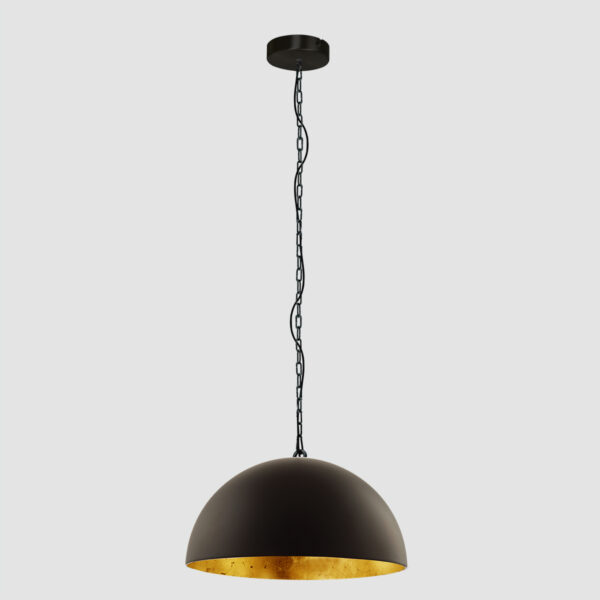 Steinhauer Semicirkel hanglamp - Ø50 cm - E27 - met ketting - zwart met goud - Image 11