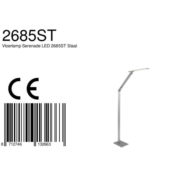 Steinhauer Serenade leeslamp - incl. ingebouwd LED - dimbaar - draai- en kantelbaar - staal - Image 8