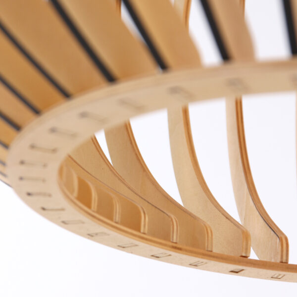 Steinhauer Smukt hanglamp - 50cm Ø - zebra snoer - houten spijlen - Image 12