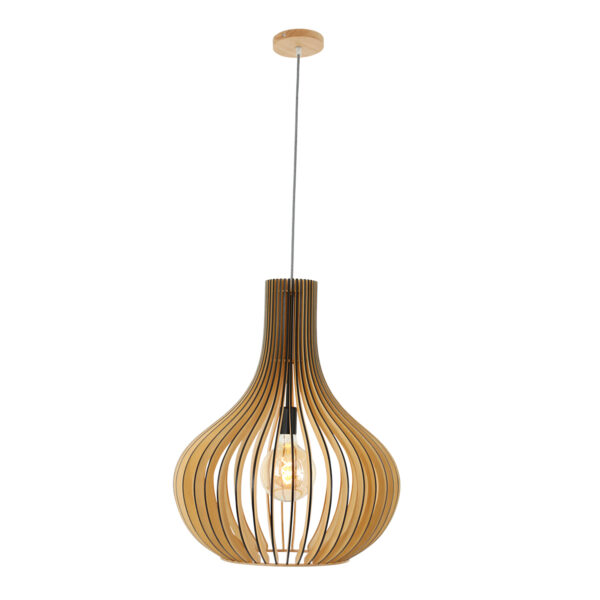 Steinhauer Smukt hanglamp - 50cm Ø - zebra snoer - houten spijlen - Image 16