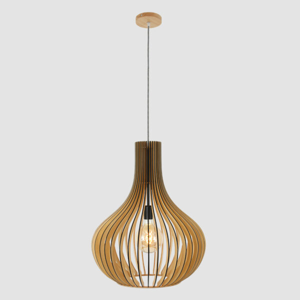 Steinhauer Smukt hanglamp - 50cm Ø - zebra snoer - houten spijlen - Image 17