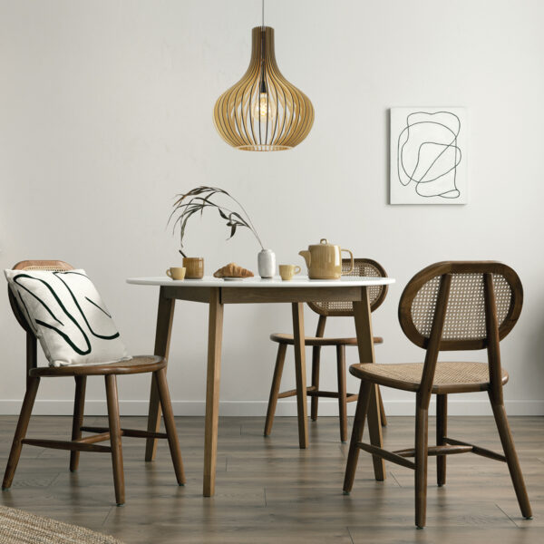 Steinhauer Smukt hanglamp - 50cm Ø - zebra snoer - houten spijlen - Image 3