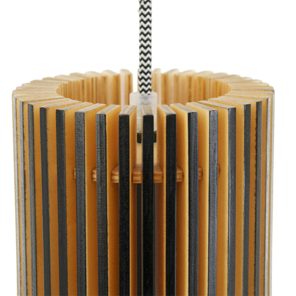Steinhauer Smukt hanglamp - 50cm Ø - zebra snoer - houten spijlen - Image 6