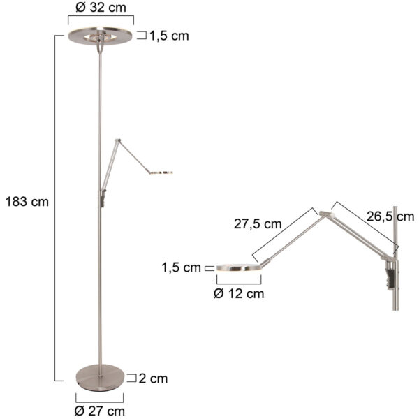 Steinhauer Soleil vloerlamp – Ingebouwd (LED) – staal en transparant - Afbeelding 6