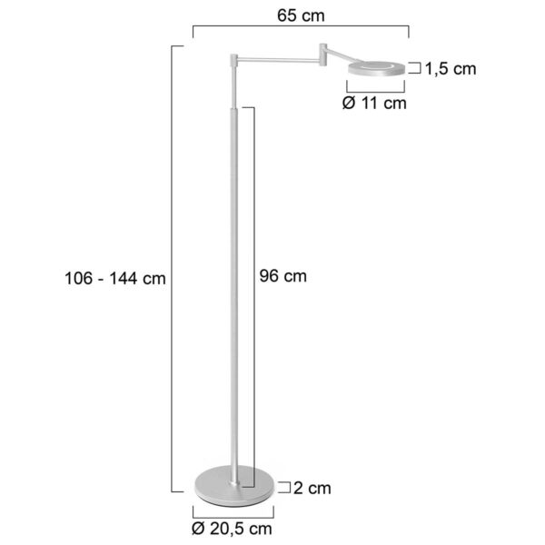 Steinhauer Soleil vloerlamp – In hoogte verstelbaar – Ingebouwd (LED) – staal - Image 6