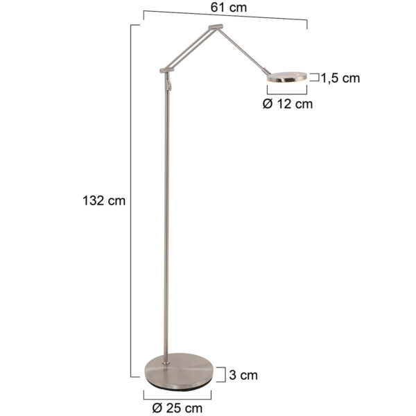 Steinhauer Soleil vloerlamp – ø 25 cm – Ingebouwd (LED) – staal en transparant - Image 6