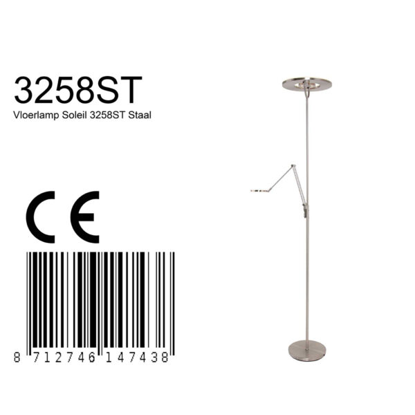 Steinhauer Soleil vloerlamp – Ingebouwd (LED) – staal en transparant - Afbeelding 7
