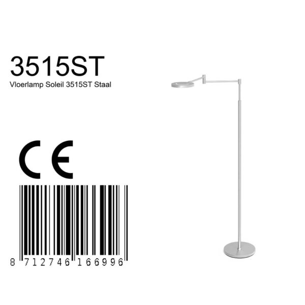 Steinhauer Soleil vloerlamp – In hoogte verstelbaar – Ingebouwd (LED) – staal - Image 7