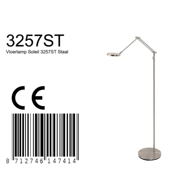 Steinhauer Soleil vloerlamp – ø 25 cm – Ingebouwd (LED) – staal en transparant - Image 7