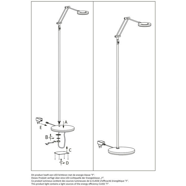 Steinhauer Soleil vloerlamp – ø 25 cm – Ingebouwd (LED) – staal en transparant - Image 8