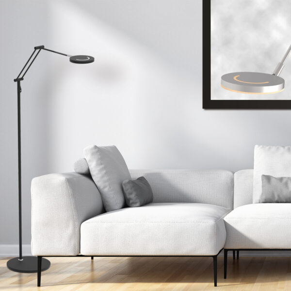 Flexibele ronde vloerlamp zwart Steinhauer Soleil - Image 2