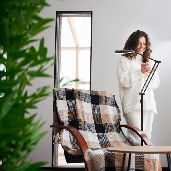 Flexibele ronde vloerlamp zwart Steinhauer Soleil - Image 3