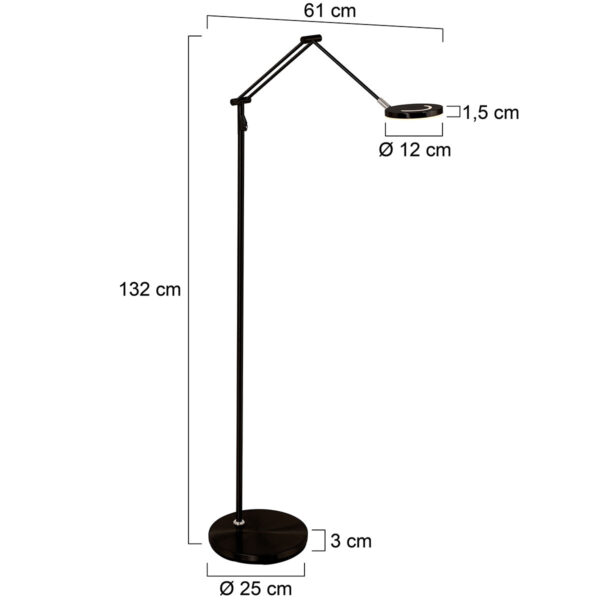 Flexibele ronde vloerlamp zwart Steinhauer Soleil - Image 7