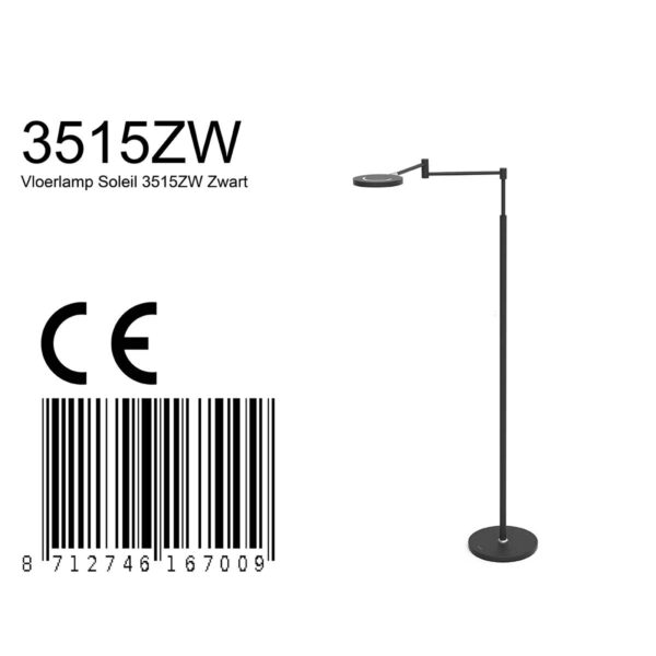 Steinhauer Soleil vloerlamp – In hoogte verstelbaar – Ingebouwd (LED) – zwart - Image 8