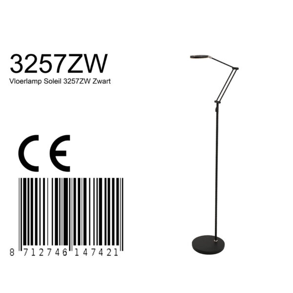 Flexibele ronde vloerlamp zwart Steinhauer Soleil - Image 8